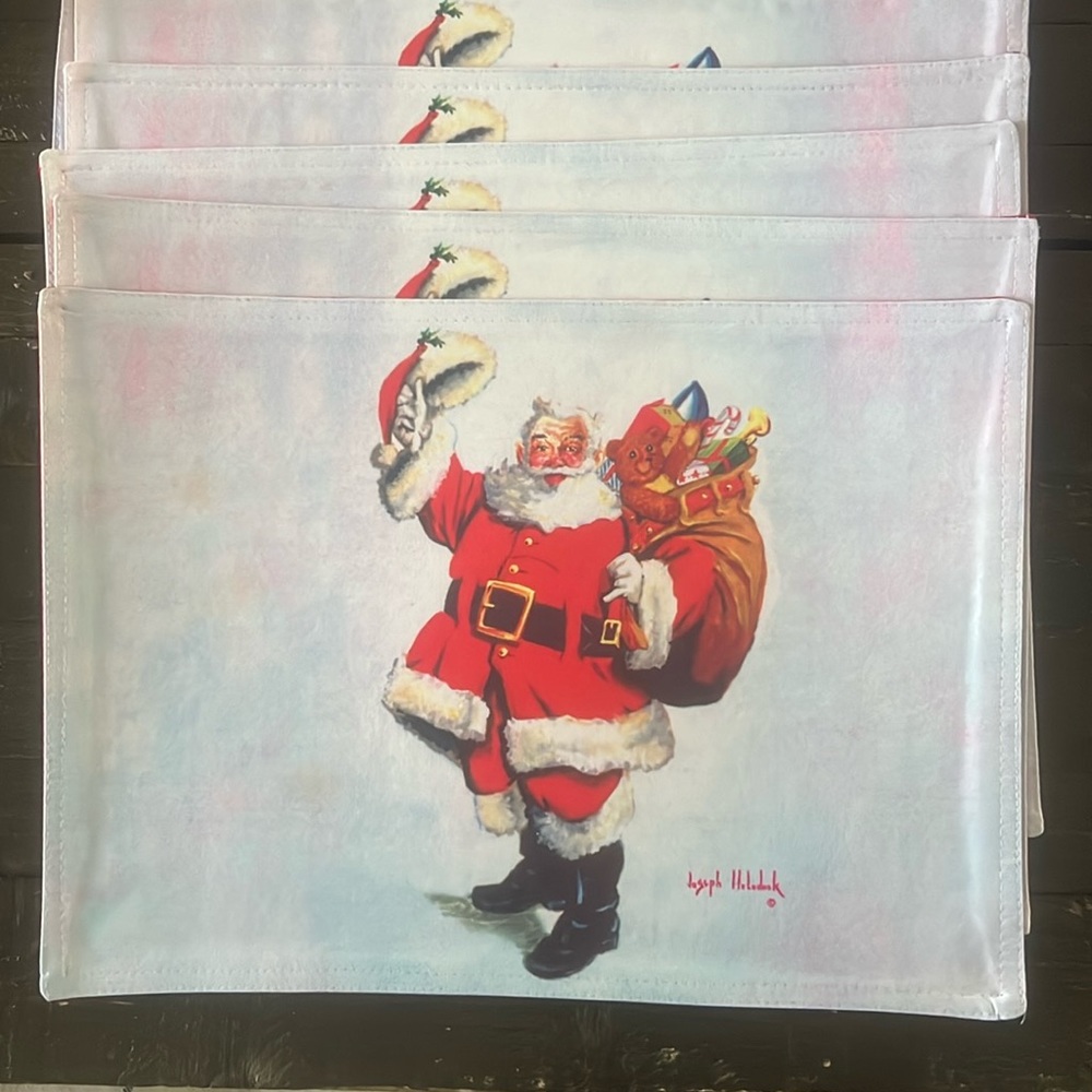 Vintage looking Santa placemats